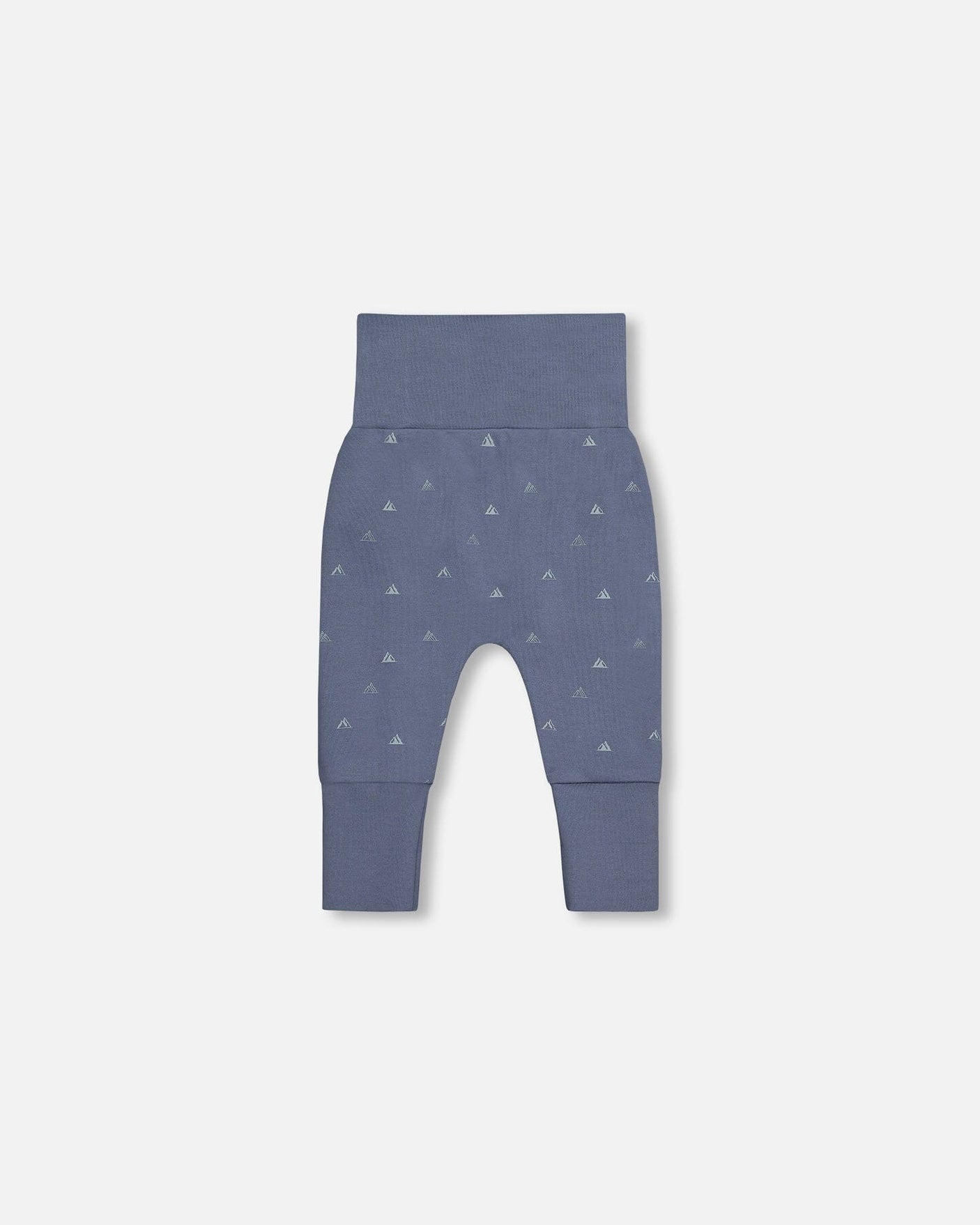 Organic Cotton Printed Top And Grow-With-Me Pants Set French Navy Little Mountains-6