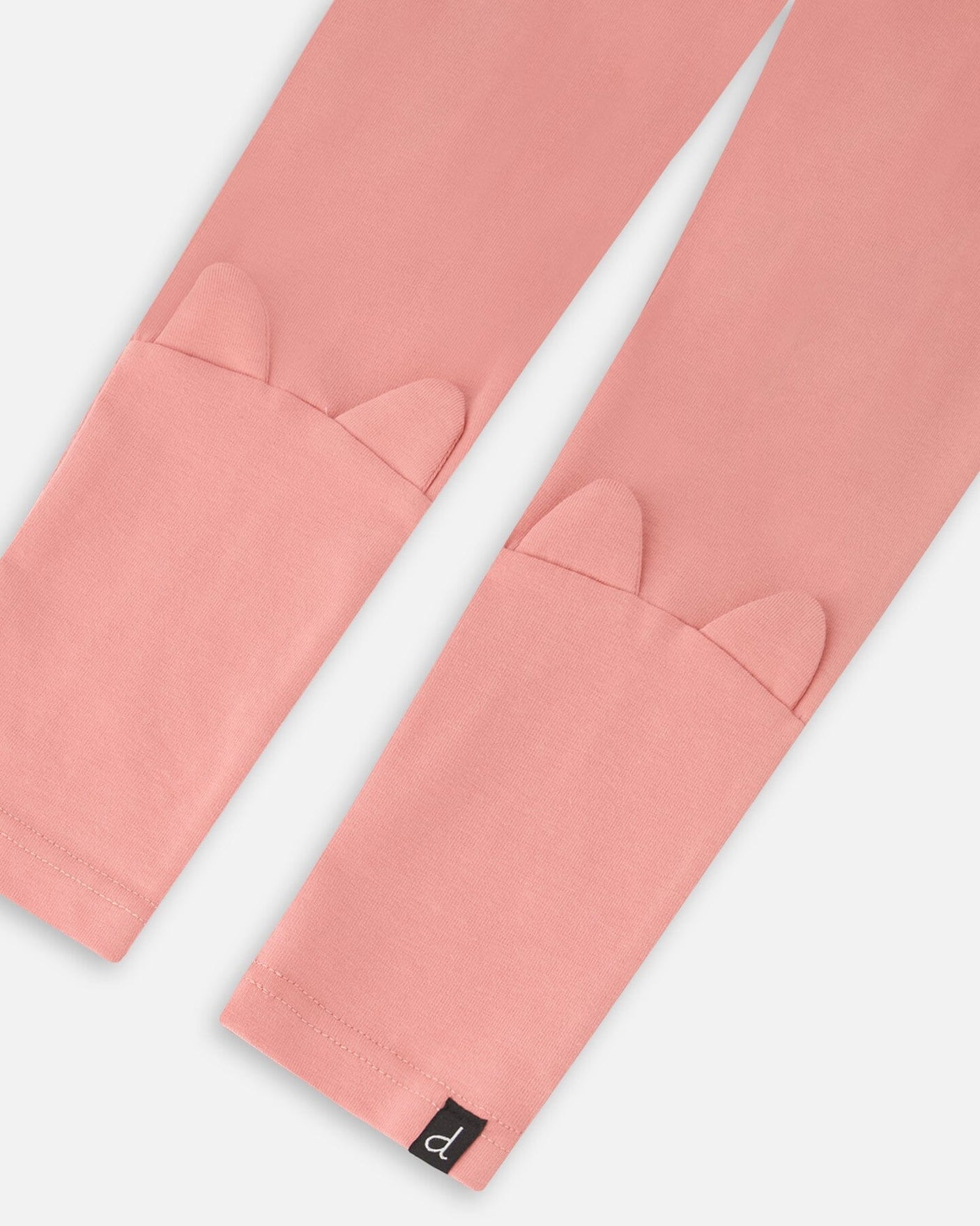 Organic Cotton Rosette Pink Leggings With Cat Ears Applique-4