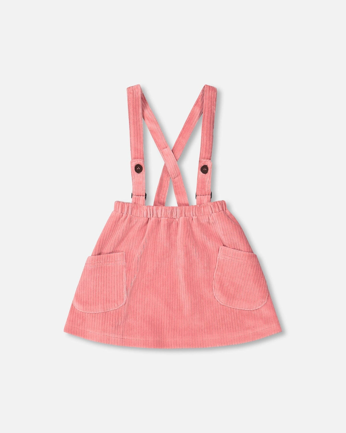 Stretch Ribbed Velvet Skirt Salmon Pink-0