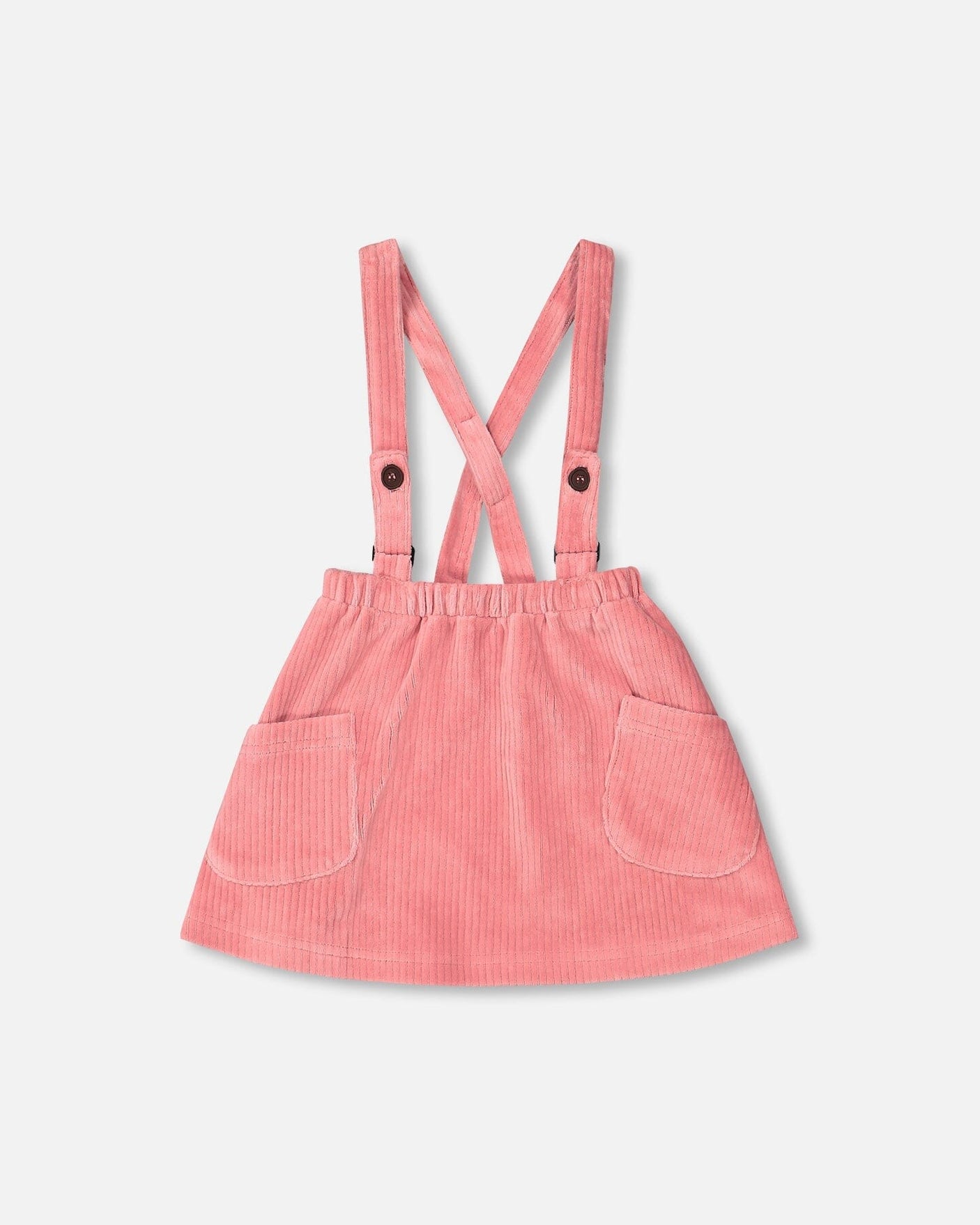 Stretch Ribbed Velvet Skirt Salmon Pink-0