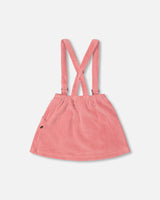 Stretch Ribbed Velvet Skirt Salmon Pink-2