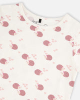Long Sleeve T-Shirt Off White Hedgehog Print-2
