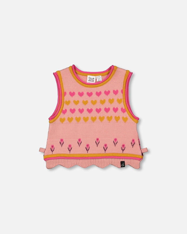 Knitted Jacquard Vest Powder Pink-0