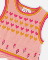 Knitted Jacquard Vest Powder Pink-3