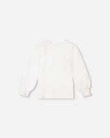 T-Shirt With Long Puffy Sleeves Off White-2