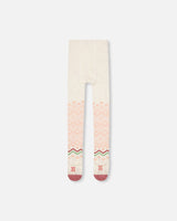 Jacquard Tights Off White-3