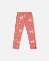 Printed Leggings Pink Poodle-0