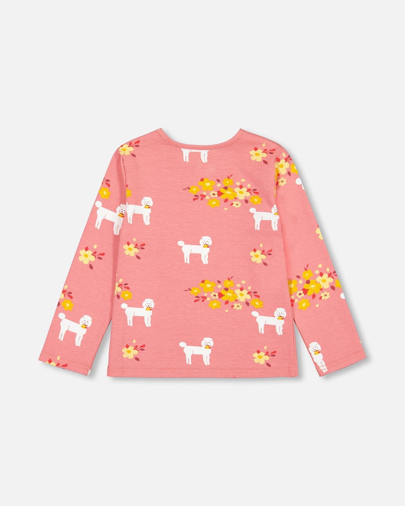 Long Sleeve T-Shirt Pink Poodle Print-2