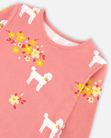 Long Sleeve T-Shirt Pink Poodle Print-3