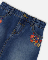 Denim Skirt With Embroidery-4