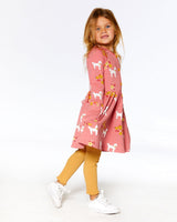 Organic Jersey Dress With Pockets Pink Poodle Print-2