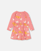 Organic Jersey Dress With Pockets Pink Poodle Print-3