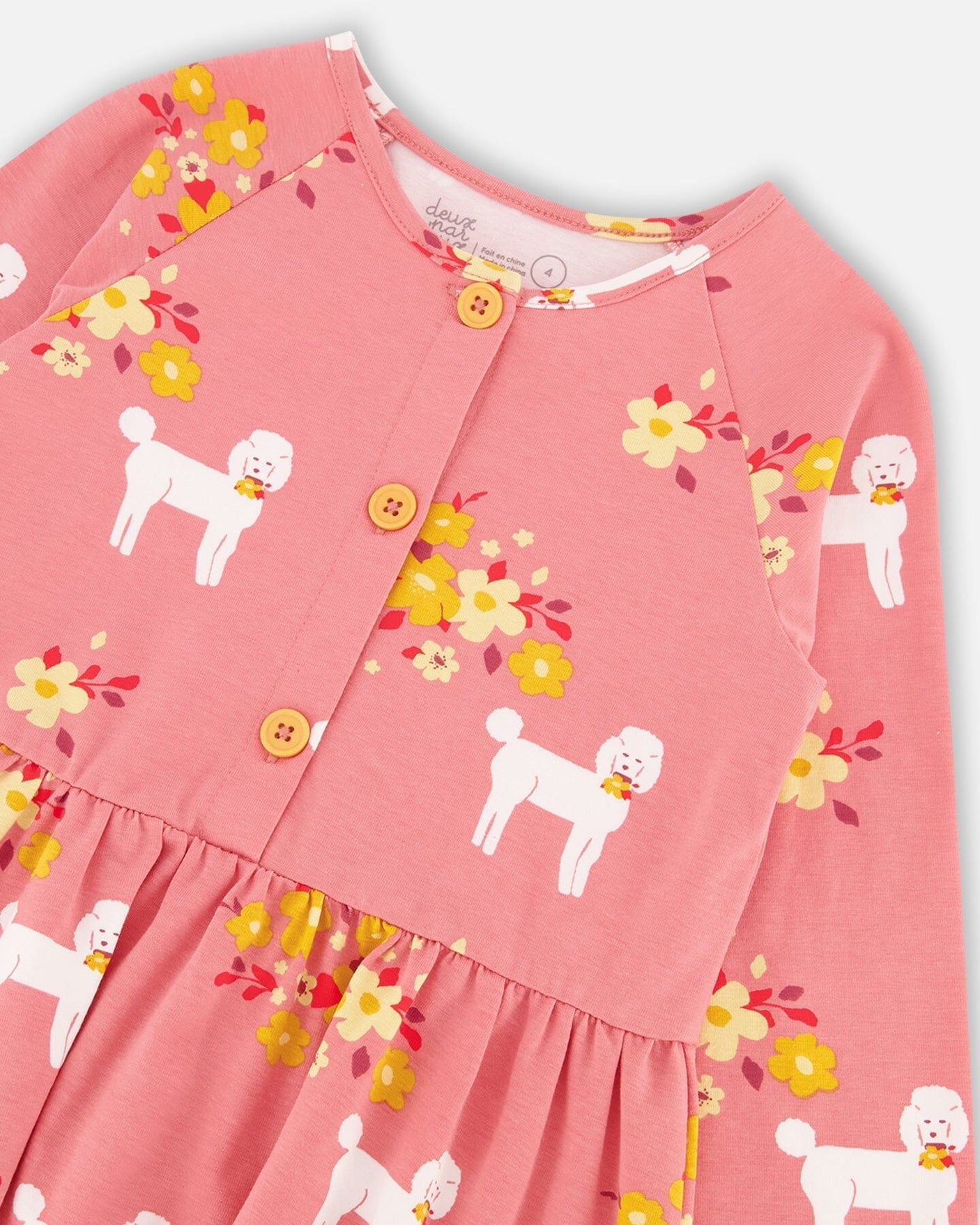 Organic Jersey Dress With Pockets Pink Poodle Print-4