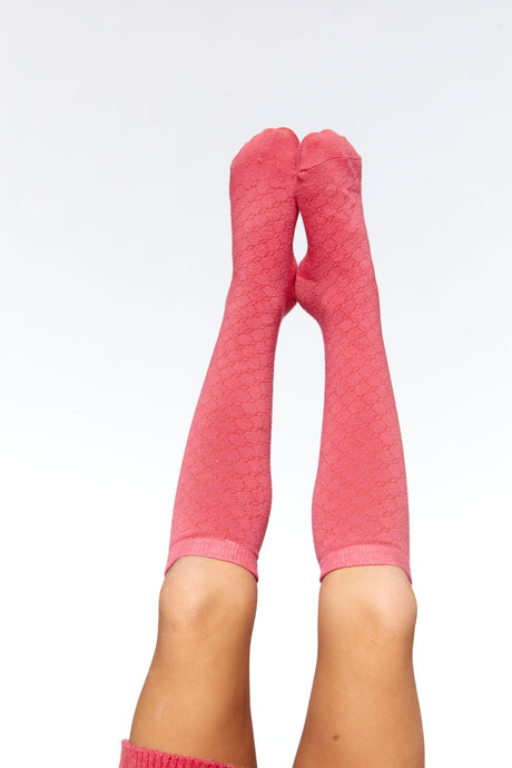 Pink Jacquard Socks-1