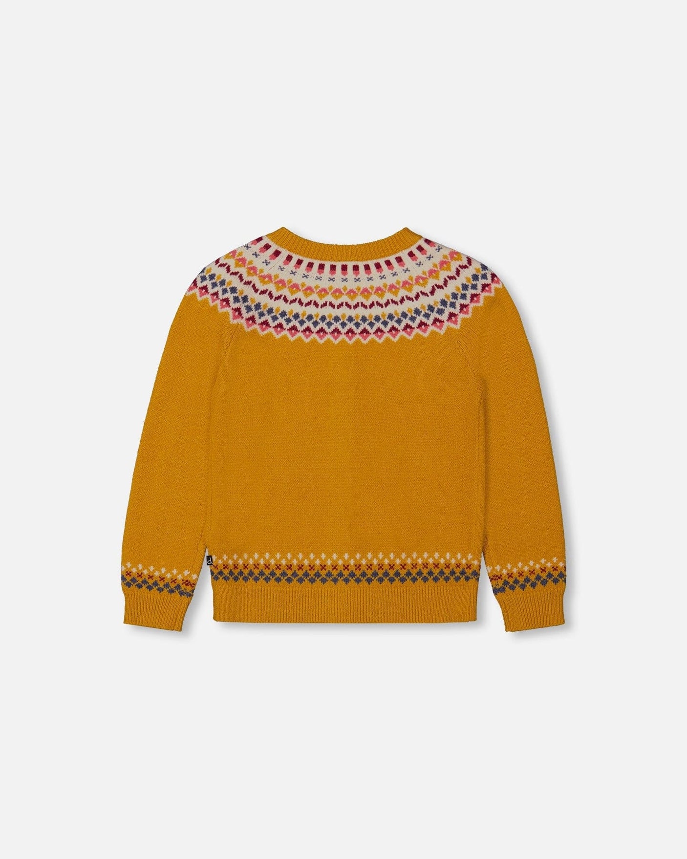 Icelandic Knitted Cardigan Yellow Ochre-3