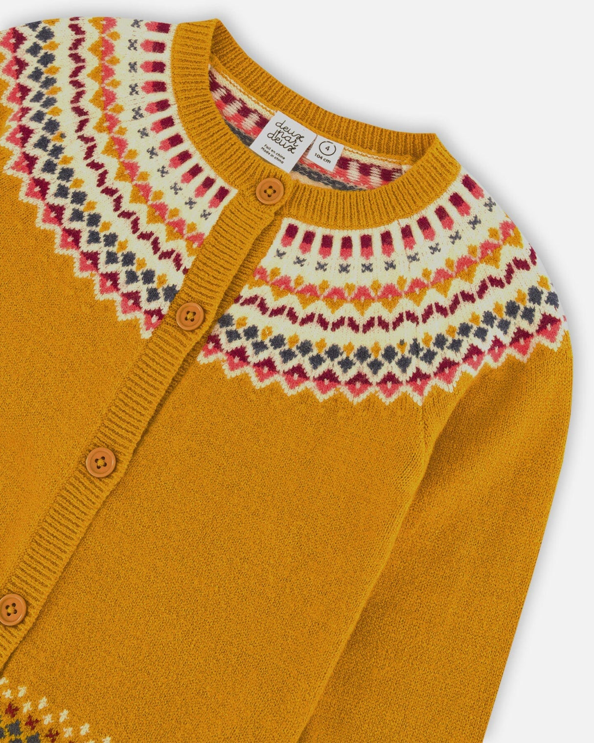 Icelandic Knitted Cardigan Yellow Ochre-4