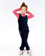 Velvet Ribbed Overalls With Embroidery Dark Navy-1