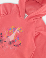 Super Soft Brushed Heavy Jersey Long Sleeve Hooded Tunic Coral-3