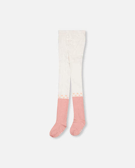 Tights Pink And Off White-1