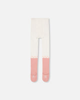 Tights Pink And Off White-2