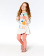 Long Sleeve Tunic With Frills Oatmeal Mix Apple Print-1