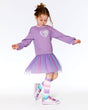 Bi-Material Super Soft Sweatshirt Dress With Rainbow Tulle Skirt Lilac-1