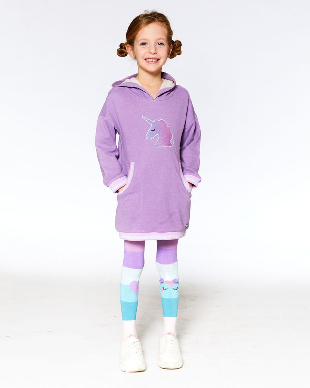 Super Soft Hooded Dress With Pockets And Unicorn-2