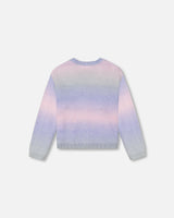Gradient Knitted Cable Cardigan Lilac-3