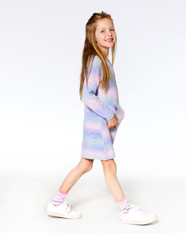 Gradient Knitted Sweater Dress Lilac-1