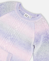 Gradient Knitted Sweater Dress Lilac-3