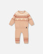 Jacquard Knitted Sweater And Pants Set Beige-0
