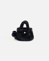 Faux Fur Pompom Bag Black-0