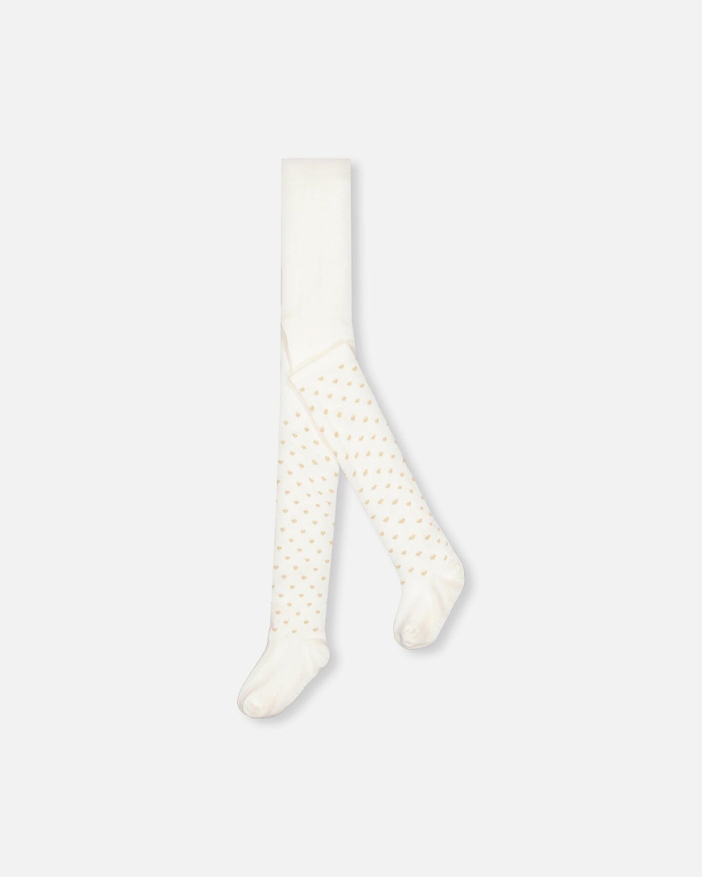 Gold Heart Pattern Tights Off White-0