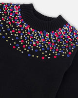 Black Knitted Dress With Sequins-3