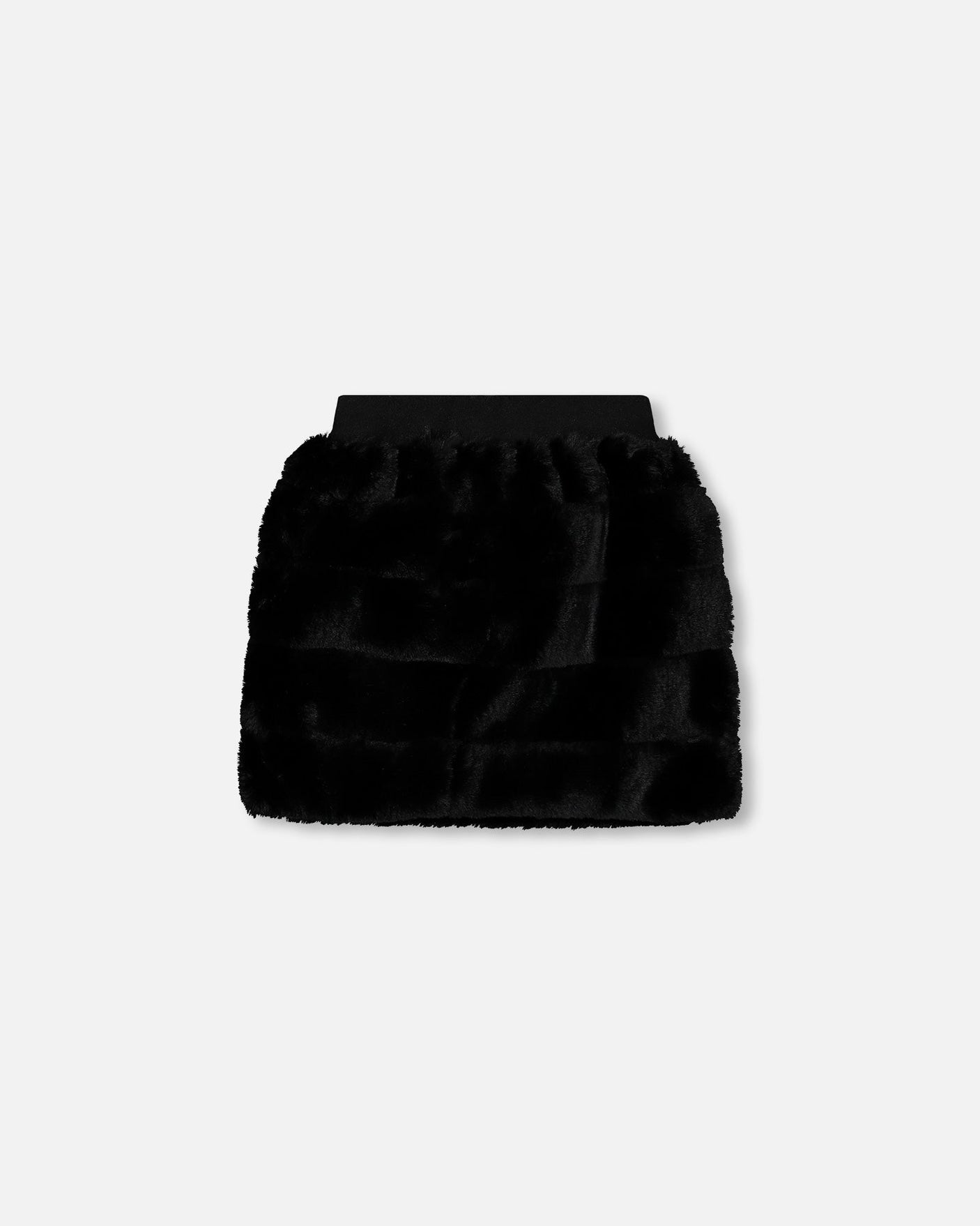 Faux Fur Skirt Black-2