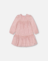 Pleated Lame Fabric Loose Dress Sparkling Rose-0
