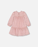 Pleated Lame Fabric Loose Dress Sparkling Rose-3