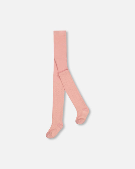 Baby Cable Tights Powder Pink-0