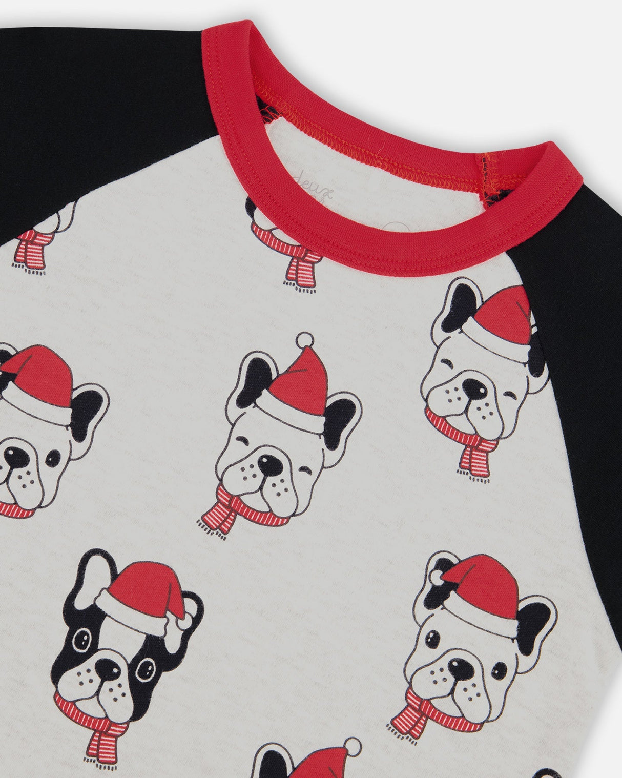Organic Cotton Two Piece Pajama Set Oatmeal Mix Christmas Dogs Print-3