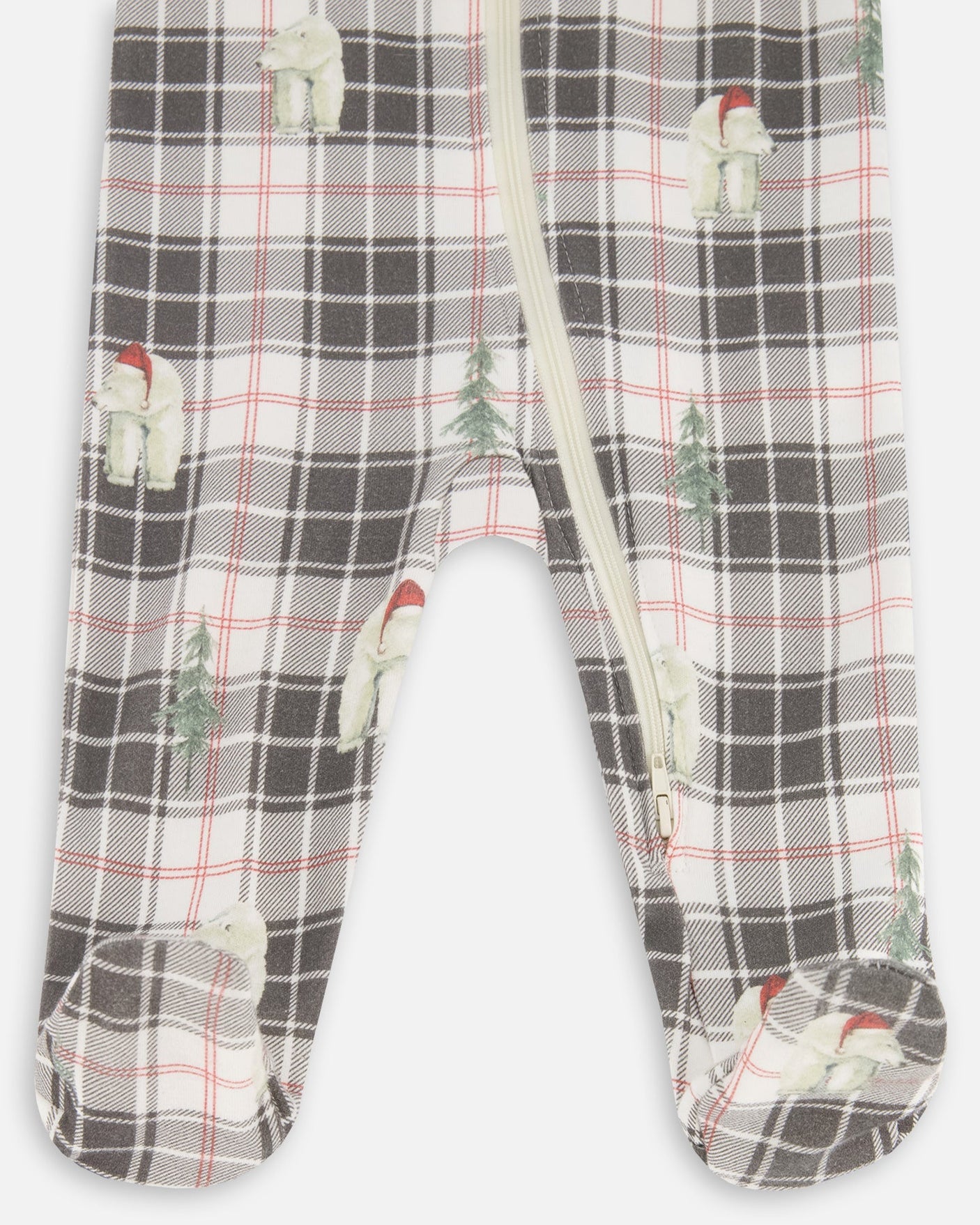 Organic Cotton Baby Christmas Family One Piece Printed Polar Bear Pajama Set-3