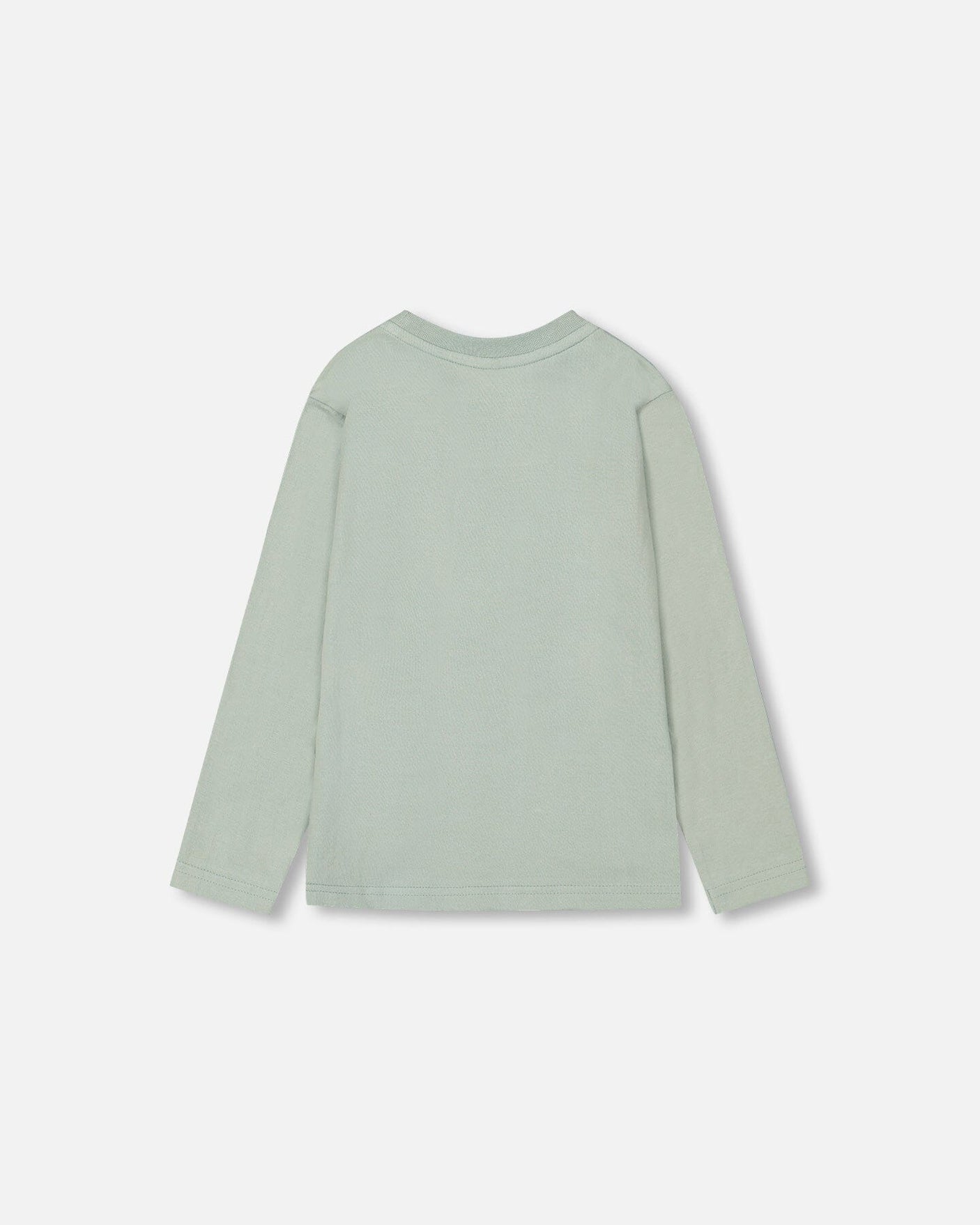 Jersey T-Shirt With Print Sage Green-2