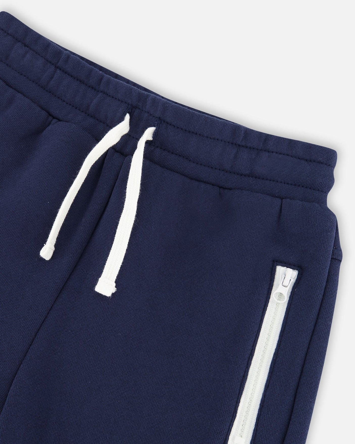 Fleece Sweatpants With Zipper Pockets Navy-4