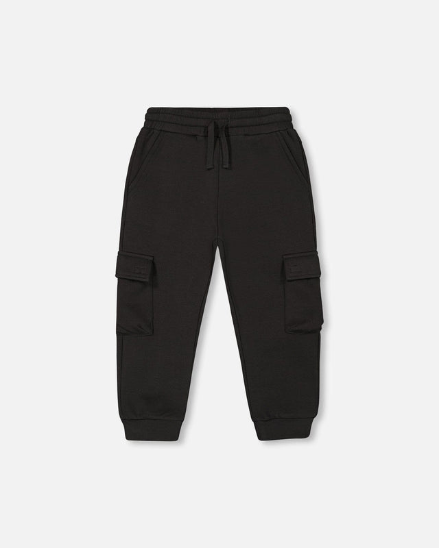 Neoprene Sweatpants With Cargo Pockets Black-0