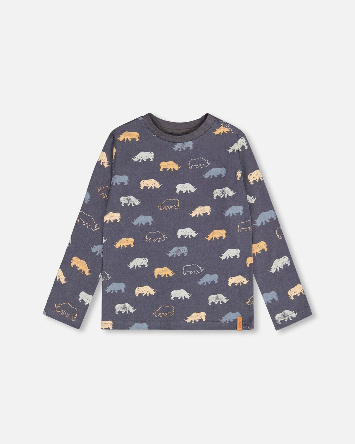 Printed Rhinoceros Jersey T-Shirt Ebony Grey-0
