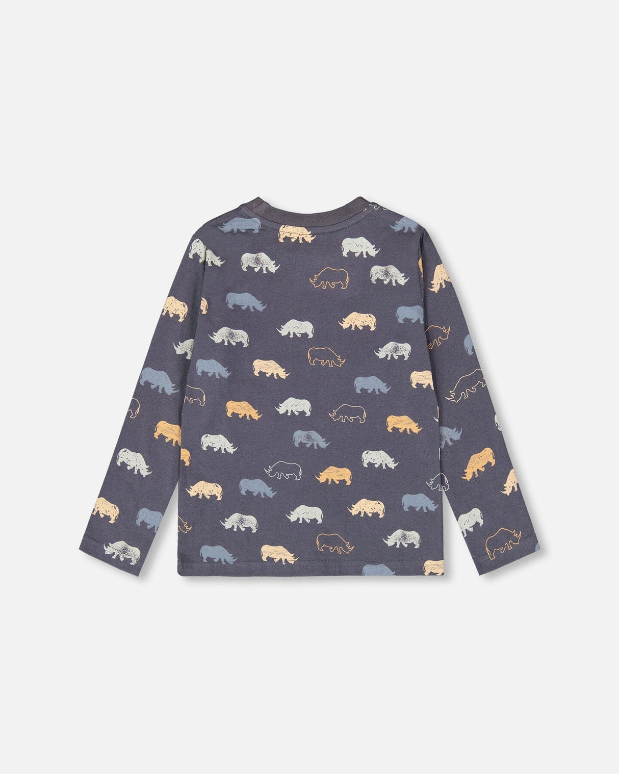 Printed Rhinoceros Jersey T-Shirt Ebony Grey-2