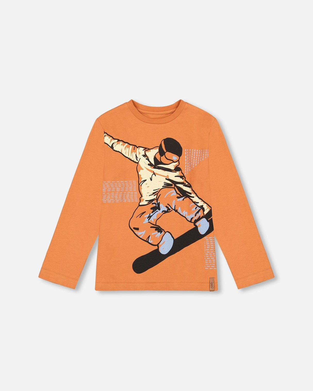 Jersey T-Shirt With Print Burnt Orange-0