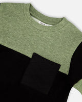Super Soft Brushed Rib Top Black And Ivy Green-3