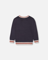 Knitted Sweater With Pocket Dark Navy-2