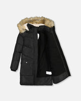 Puffy Long Coat Black-3