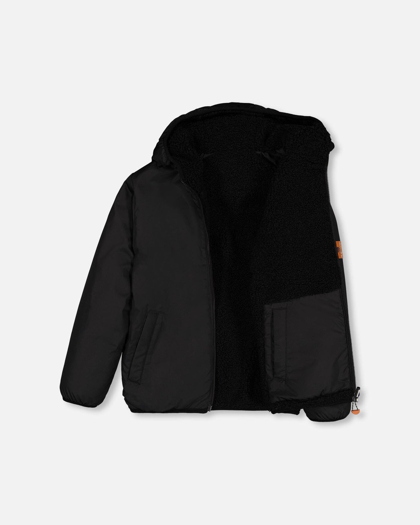 Transition Reversible Sherpa And Nylon Jacket Black-4